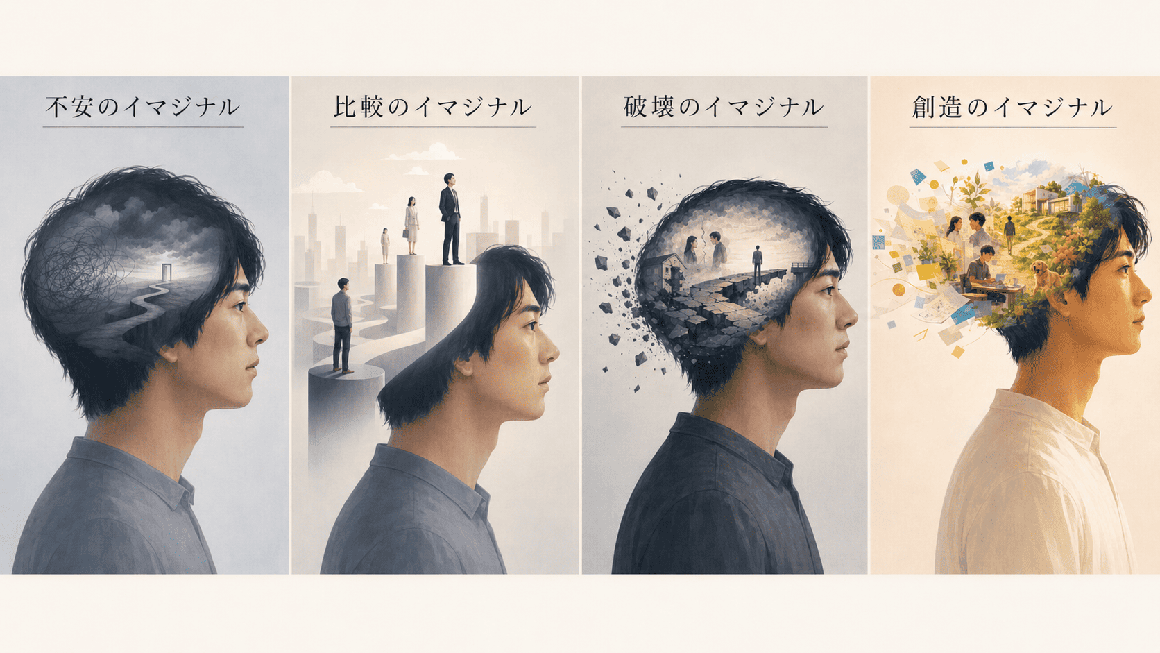 不安のイマジナル、比較のイマジナル、破壊のイマジナル、創造のイマジナル